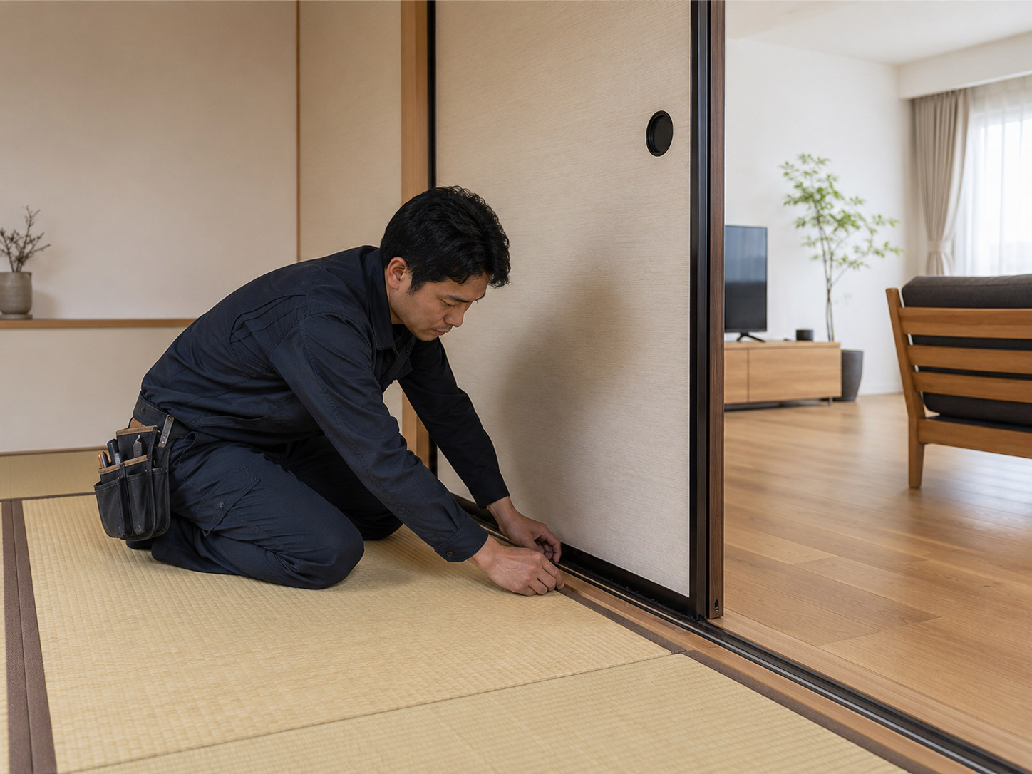 旅館・宿泊施設の襖張替え
