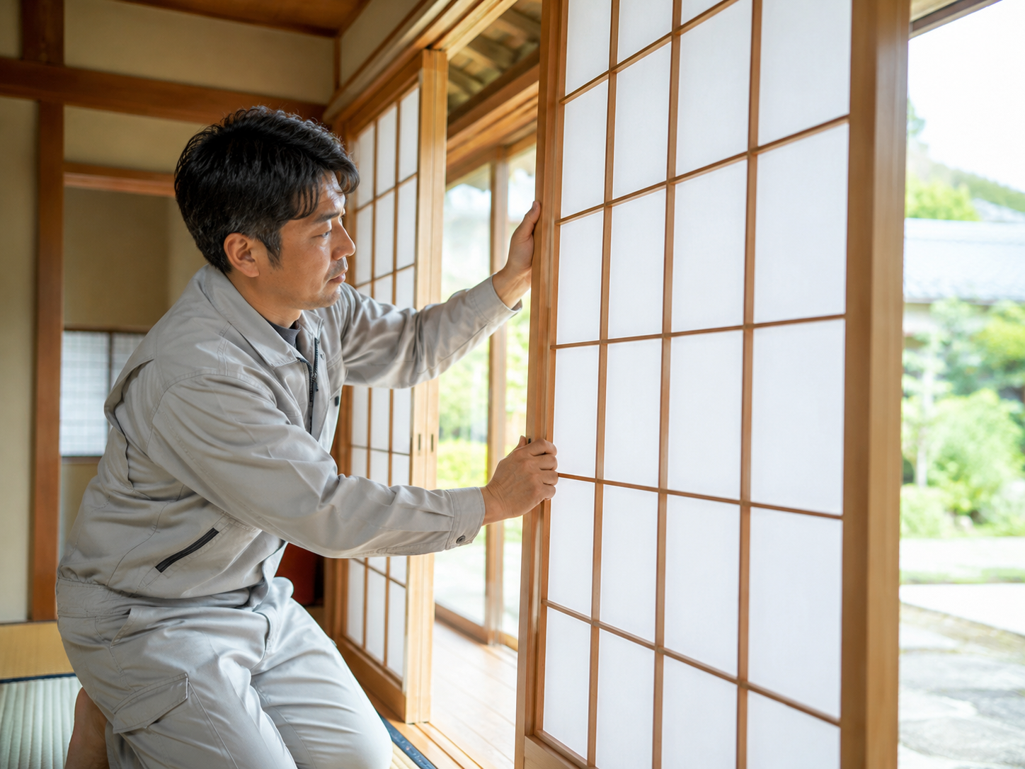 寺院・神社の障子張替え